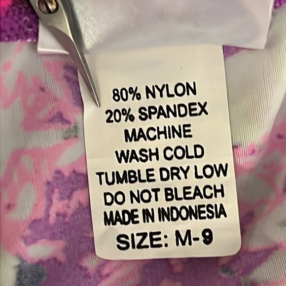 Hula Bay hawaiian floral orchid print beach dress, neon colors, M, stretchy - Picture 4 of 9